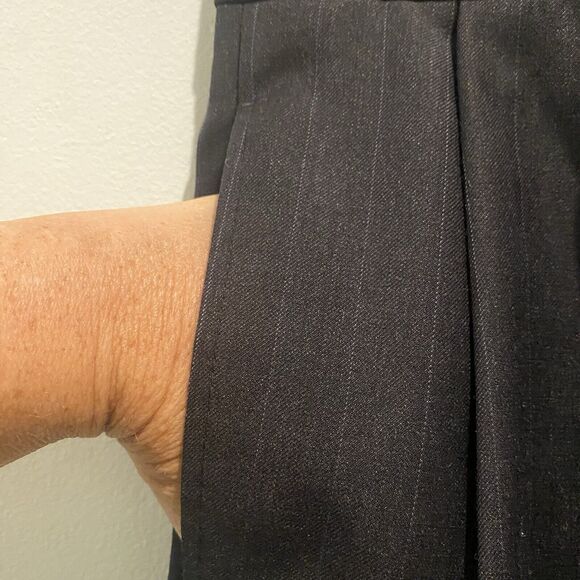 Tommy Hilfiger Pants Men 34x28.5 Charcoal Grey Pinstripe Cashmere Blend Pleated - Picture 7 of 15